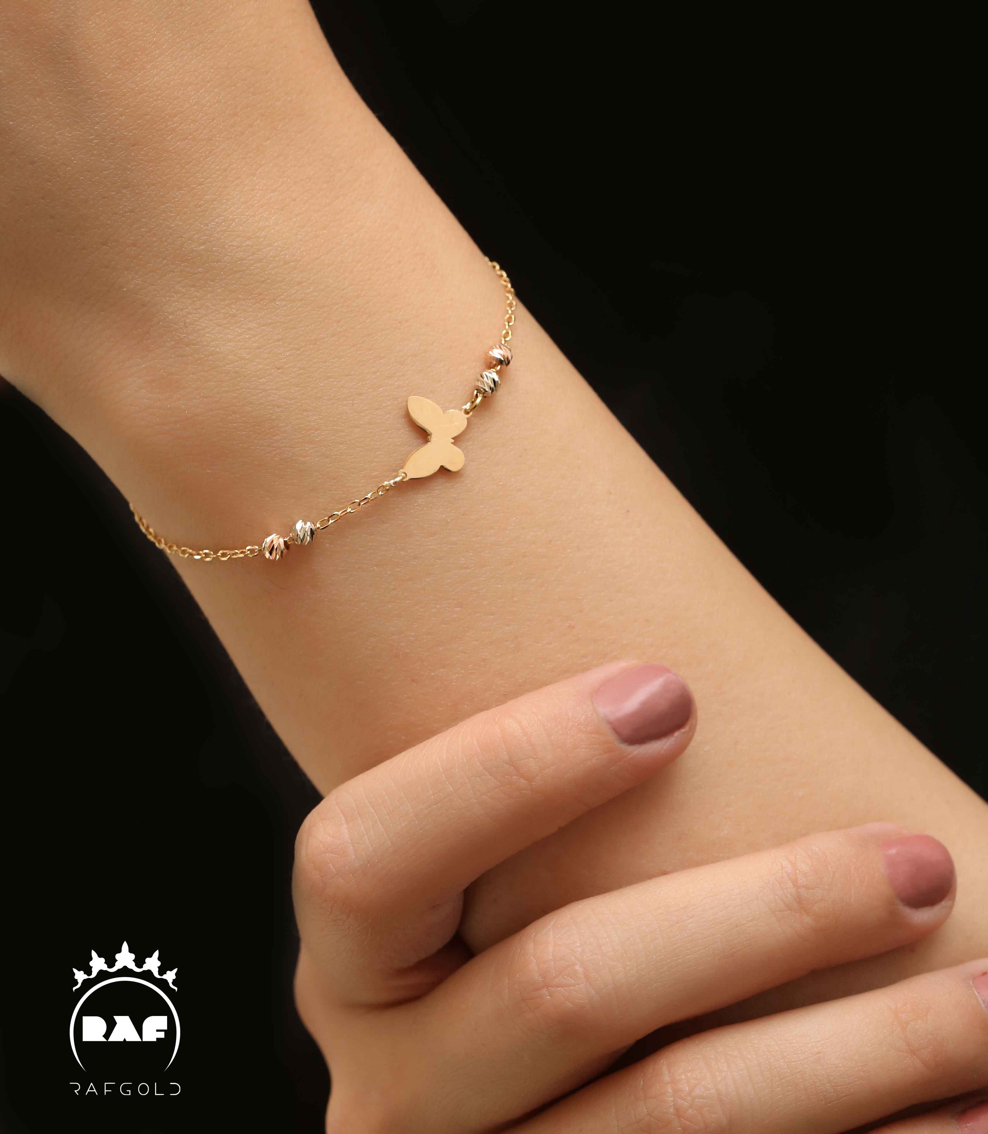 دستبند طلا زنانه البرنادو پروانه WD132Z